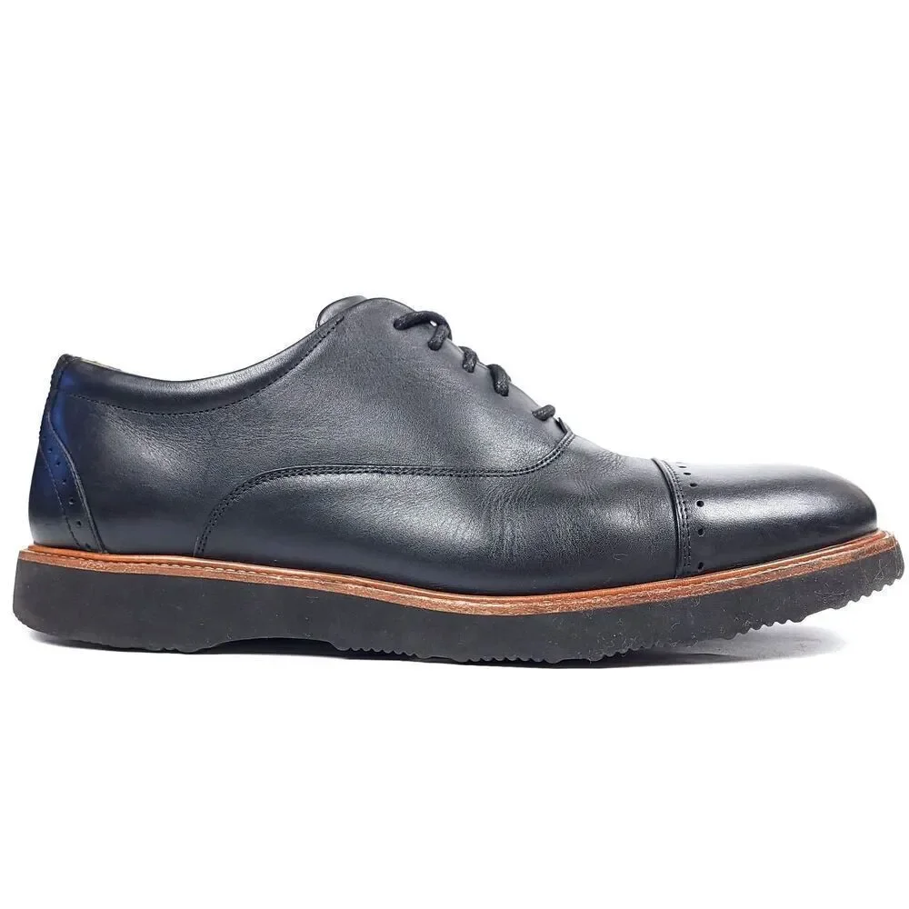 SAMUEL HUBBARD Market Cap Toe Oxford Dress Shoe Old Money Quiet Luxury 11W Black
